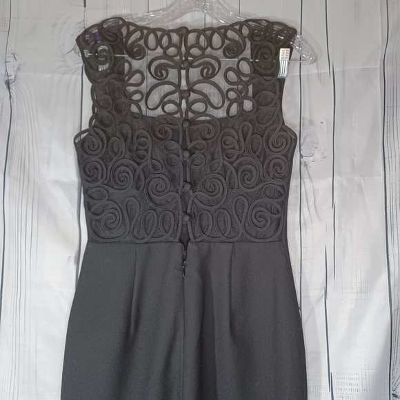 Laundry By Shelli Segal Button Lace Back Black Sleeveless Dress - Picture 8 of 9